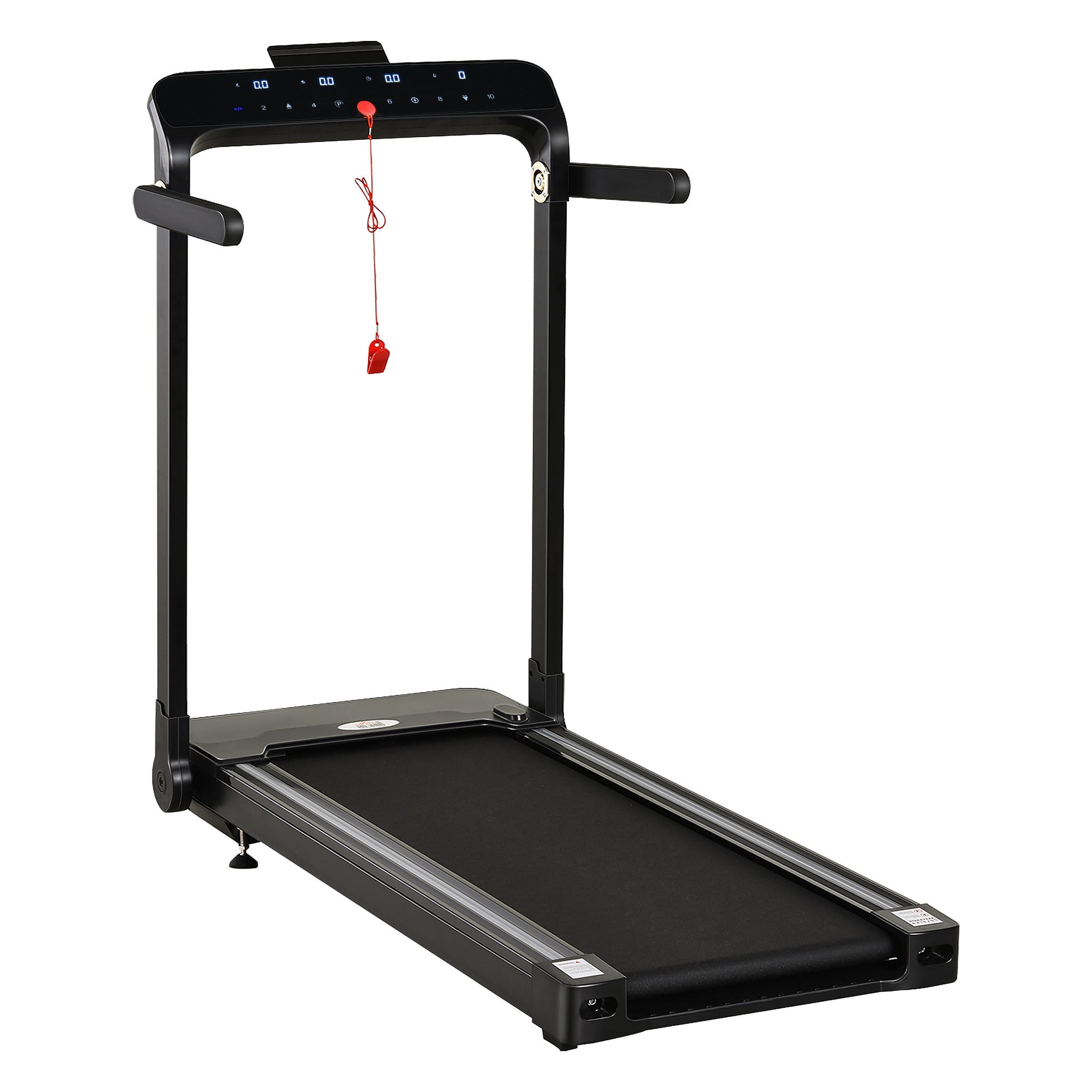 Photo of HOMCOM Folding Treadmill, 1.85HP Installation-Free Walking Jogging Running Machine, 12KM/H with 12 Pre-Programs and LED Display for Home Gym Office in Office colour on a white background