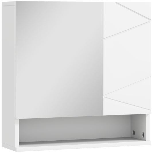 Photo of kleankin Wall Mounted Bathroom Storage Cupboard - White in White colour on a white background