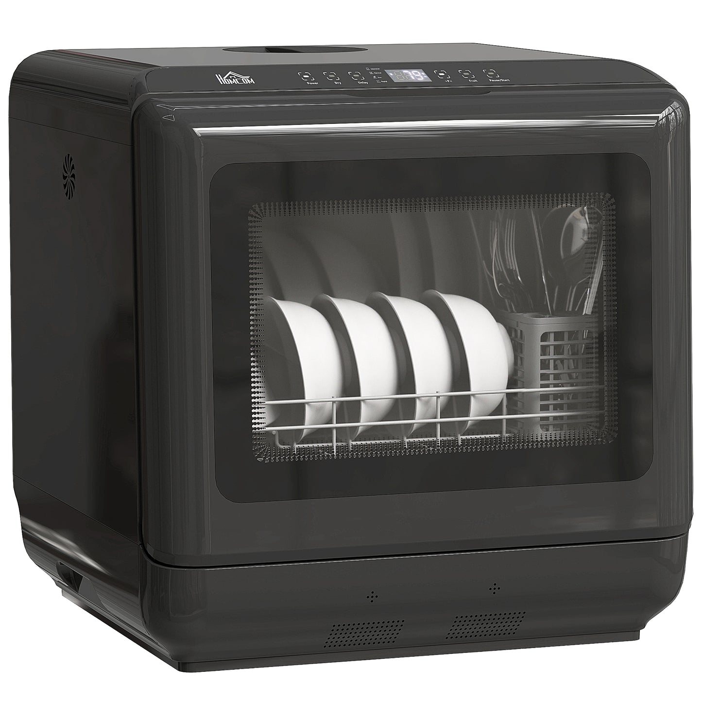 Photo of HOMCOM 6L Five-Mode Tabletop Dishwasher - Black in Black colour on a white background