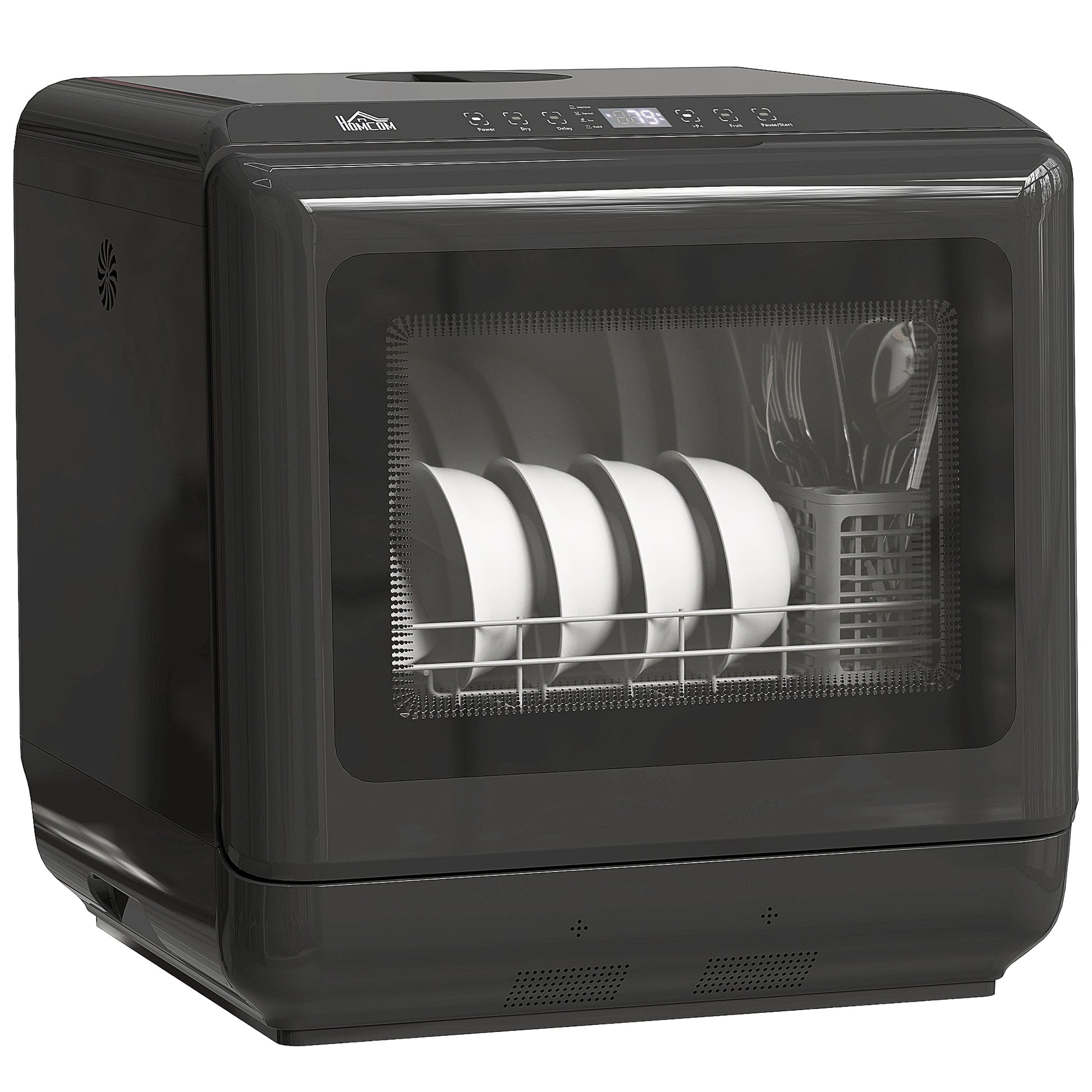 Photo of HOMCOM 6L Five-Mode Tabletop Dishwasher - Black in Black colour on a white background