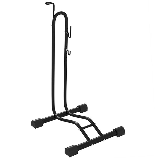 Photo of SPORTNOW Vertical and Horizontal Bike Rack Bicycle, Storage Stand with Adjustable Hooks, for 24"-29" Wheels, 700c Bike in Bike colour on a white background