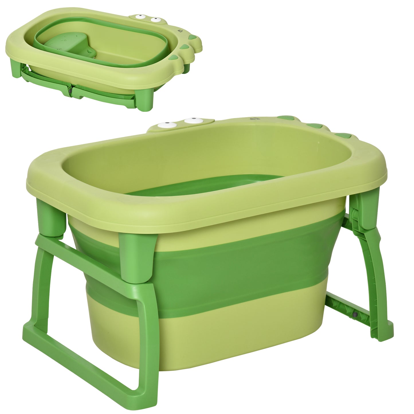 Photo of HOMCOM Foldable Baby Bathtub, with Stool - Green in Green colour on a white background