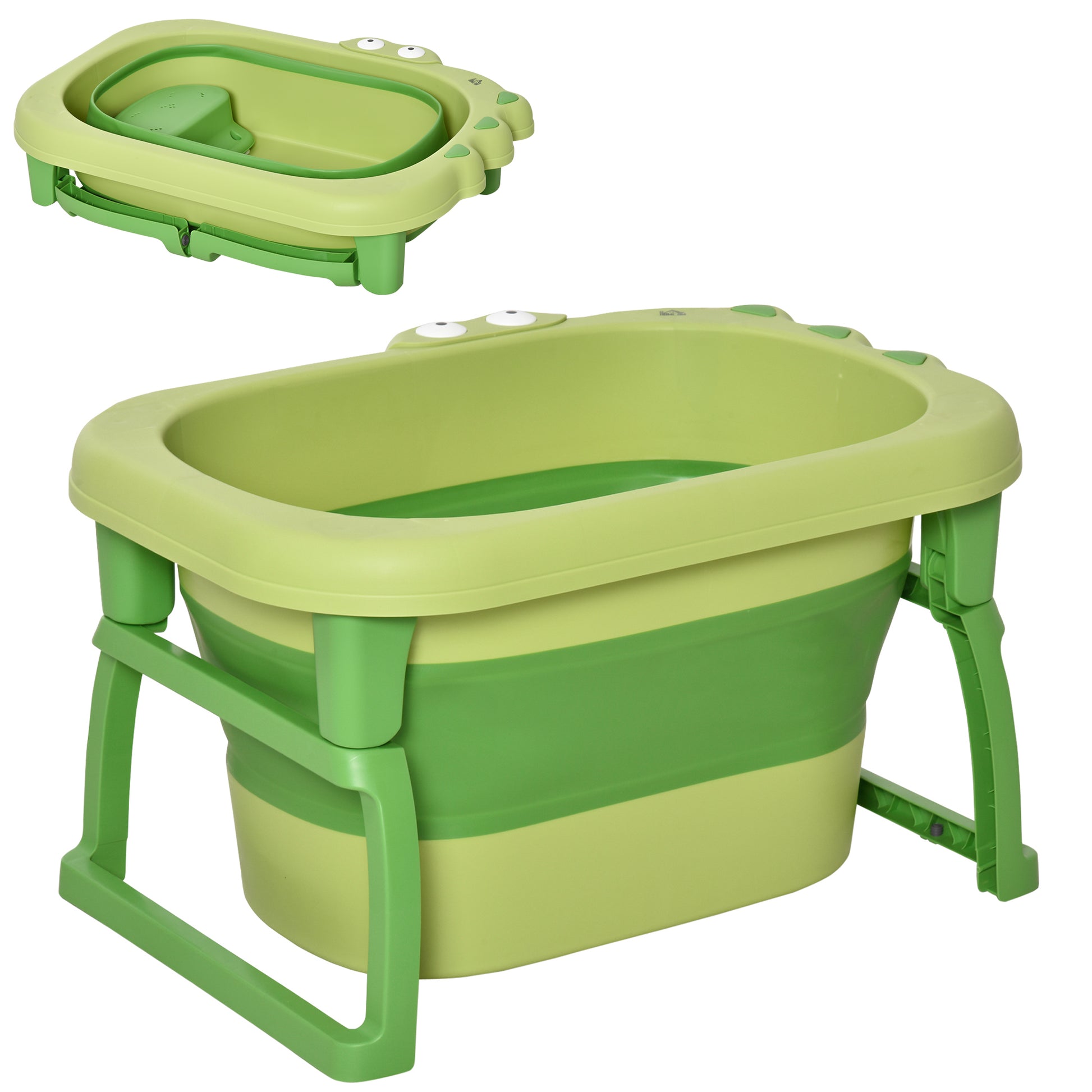 Photo of HOMCOM Foldable Baby Bathtub, with Stool - Green in Green colour on a white background