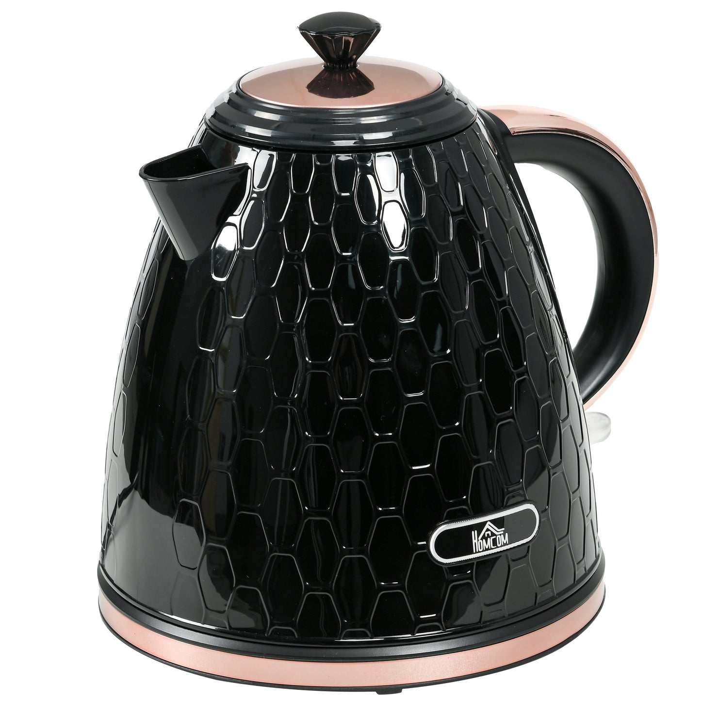 Photo of HOMCOM 3kW Rapid Boil Honeycomb Kettle - Black in Black colour on a white background