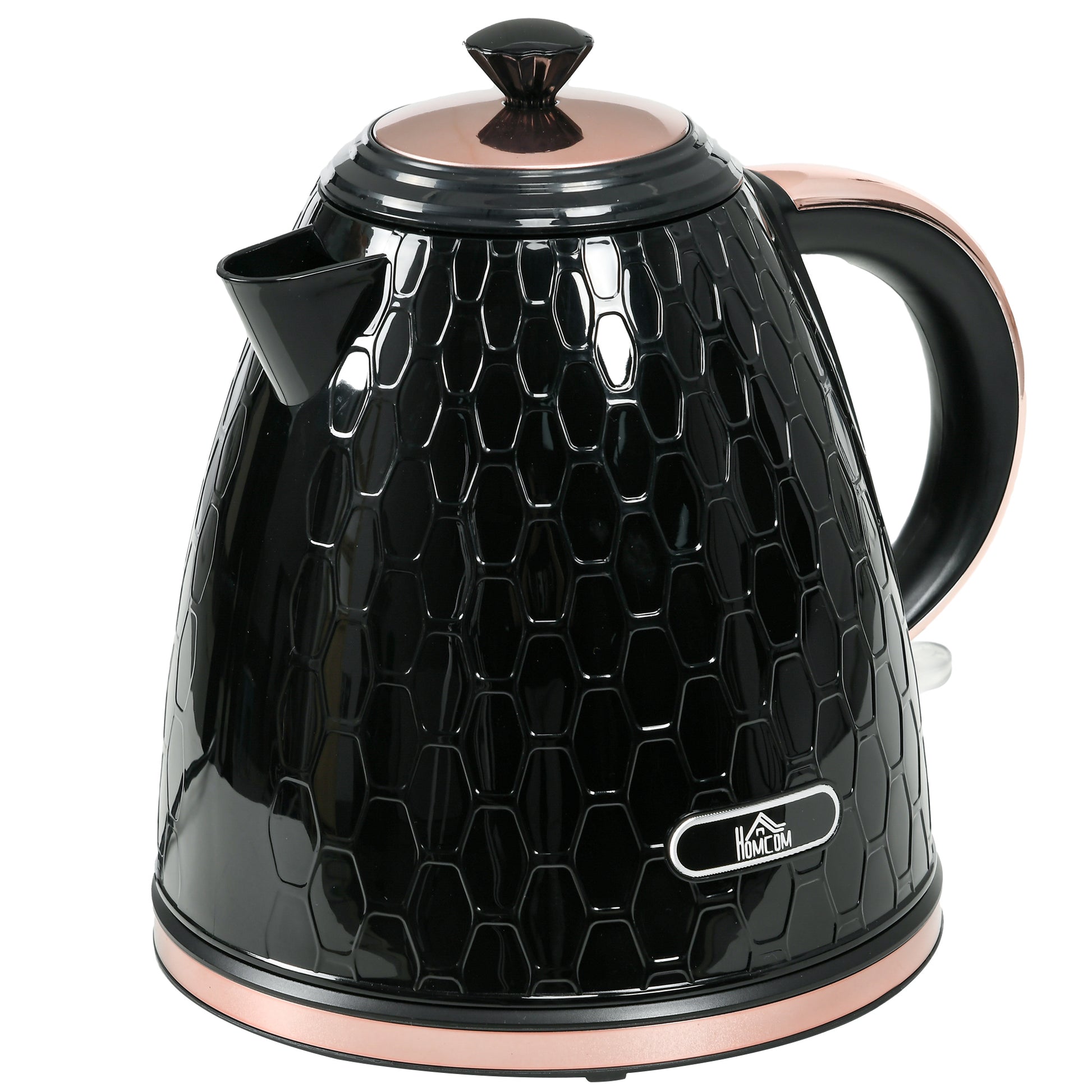 Photo of HOMCOM 3kW Rapid Boil Honeycomb Kettle - Black in Black colour on a white background
