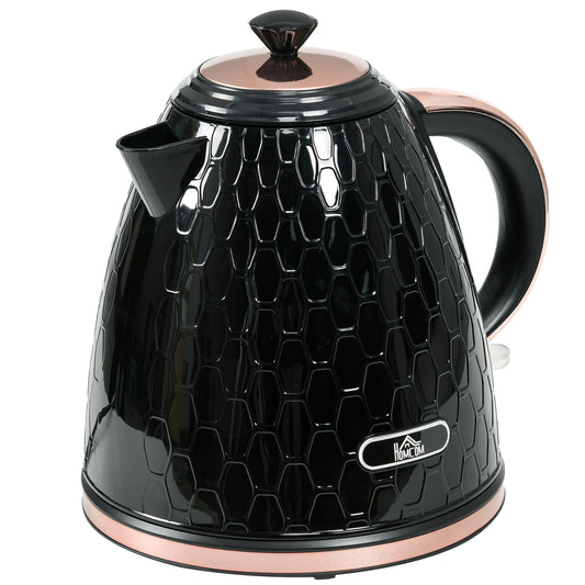 Photo of HOMCOM 3kW Rapid Boil Honeycomb Kettle - Black in Black colour on a white background