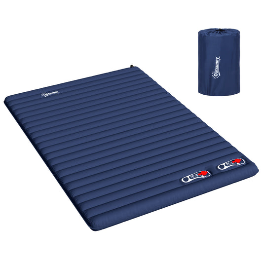Photo of Outsunny 2 Person Camping Inflatable Mattress - Navy Blue in Blue colour on a white background