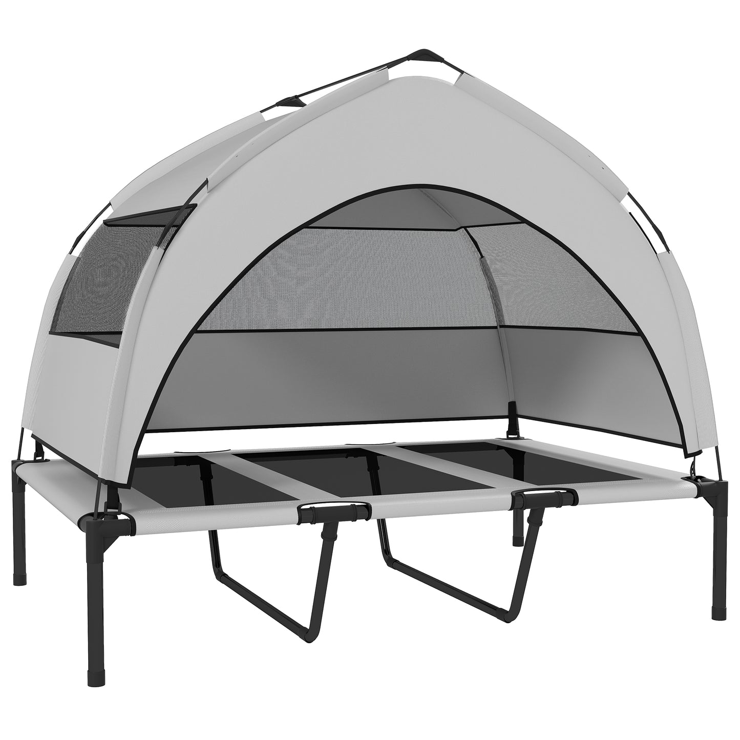 Photo of PawHut Portable Elevated Dog Bed with Removable Canopy, Cooling Raised Pet Cot for Large Dogs, 106 x 76 x 94 cm in cm colour on a white background