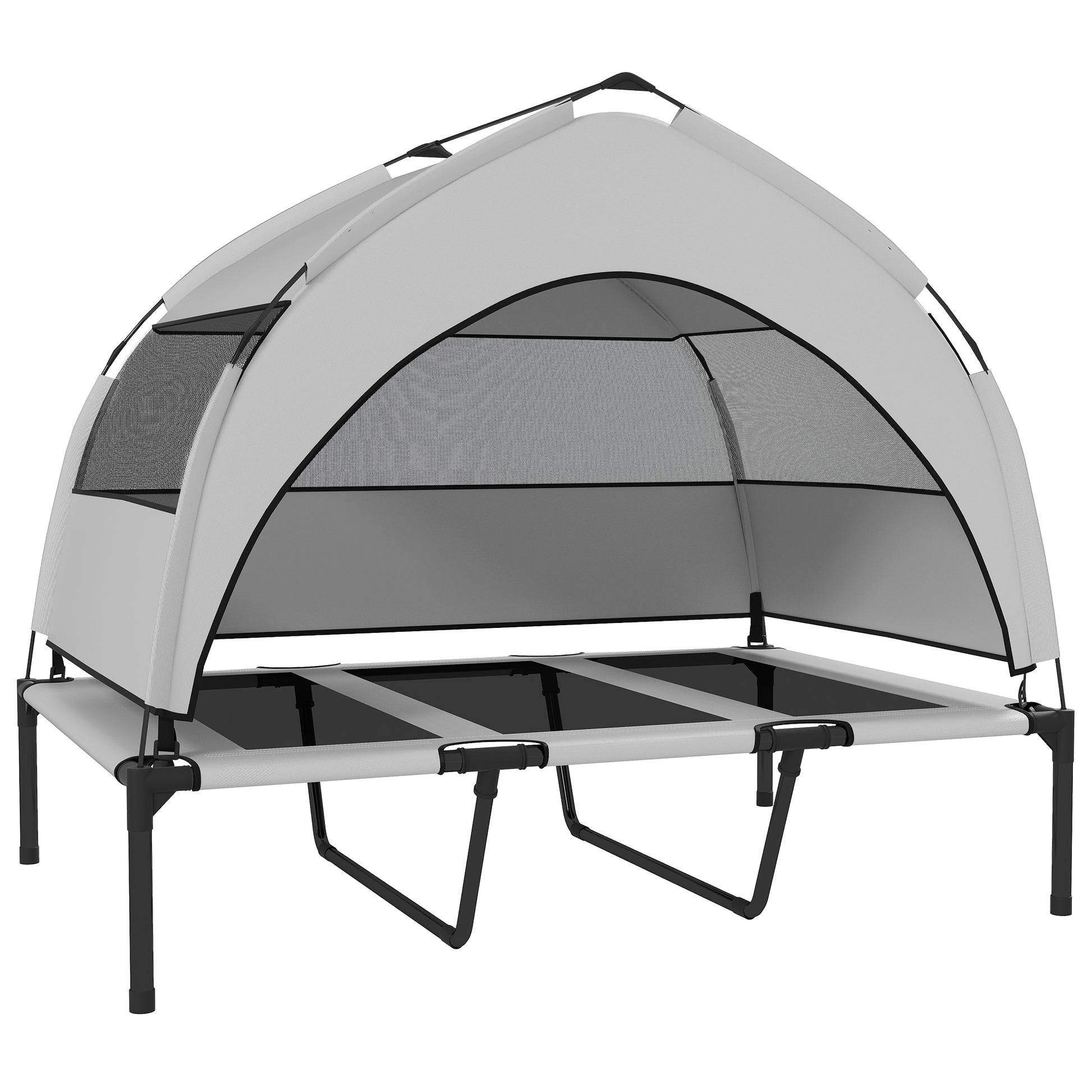 Photo of PawHut Portable Elevated Dog Bed with Removable Canopy, Cooling Raised Pet Cot for Large Dogs, 106 x 76 x 94 cm in cm colour on a white background