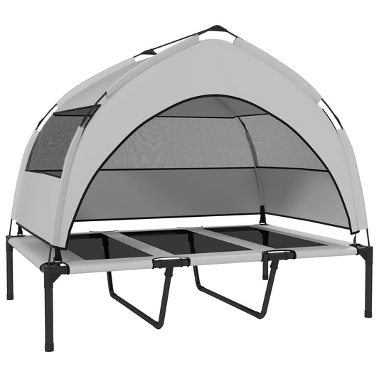 Photo of PawHut Portable Elevated Dog Bed with Removable Canopy, Cooling Raised Pet Cot for Large Dogs, 106 x 76 x 94 cm in cm colour on a white background