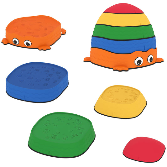Photo of AIYAPLAY 5PCS Sensory Stepping Stones for Toddlers, Frog-Shaped Kids Stepping Stones Set with Anti-Slip Edging for Ages 2-8 in 2-8 colour on a white background