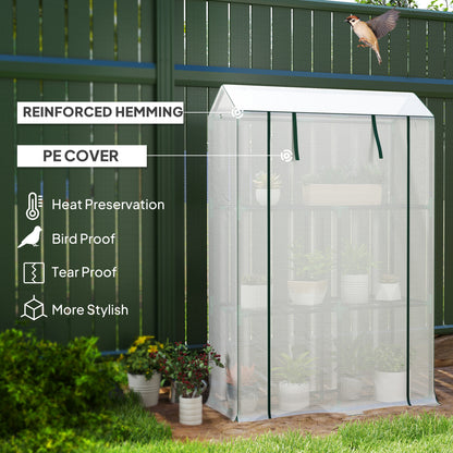 Outsunny greenhouse with a translucent white PE cover and closed front panels