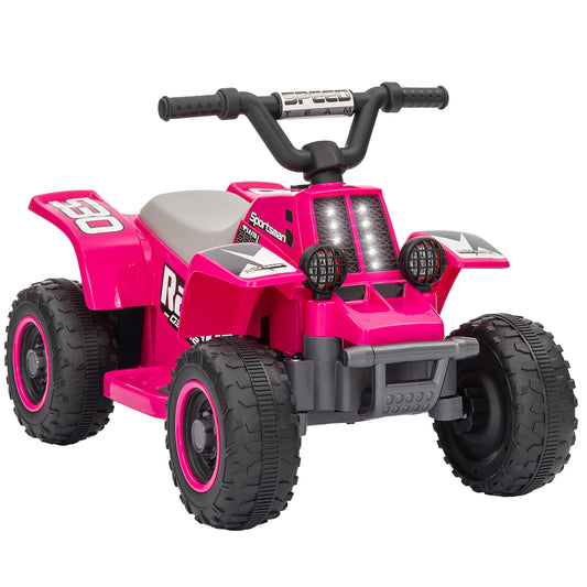 Photo of AIYAPLAY 6V Electric Quad Bike for Kids, Ride On ATV w/ Forward/Reverse, Headlights, for Ages 18-36 Months, Pink in Pink colour on a white background