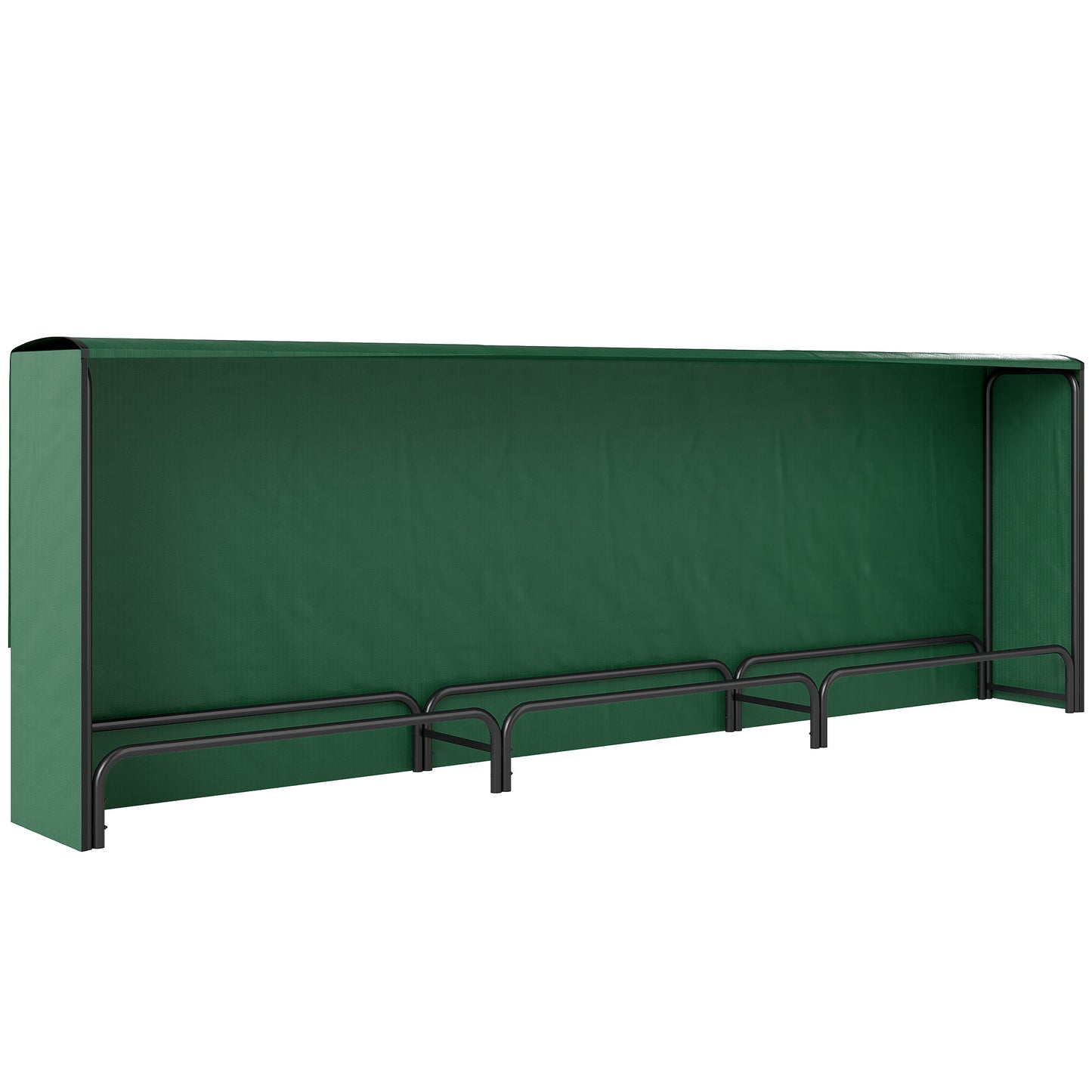 Photo of Outsunny Firewood Rack with Waterproof Cover, Heavy Duty Metal Log Store Indoors, Log Storage Holder for Outdoor Indoor Fireplace, 300 x 36 x 99 cm, Dark Green in Green colour on a white background