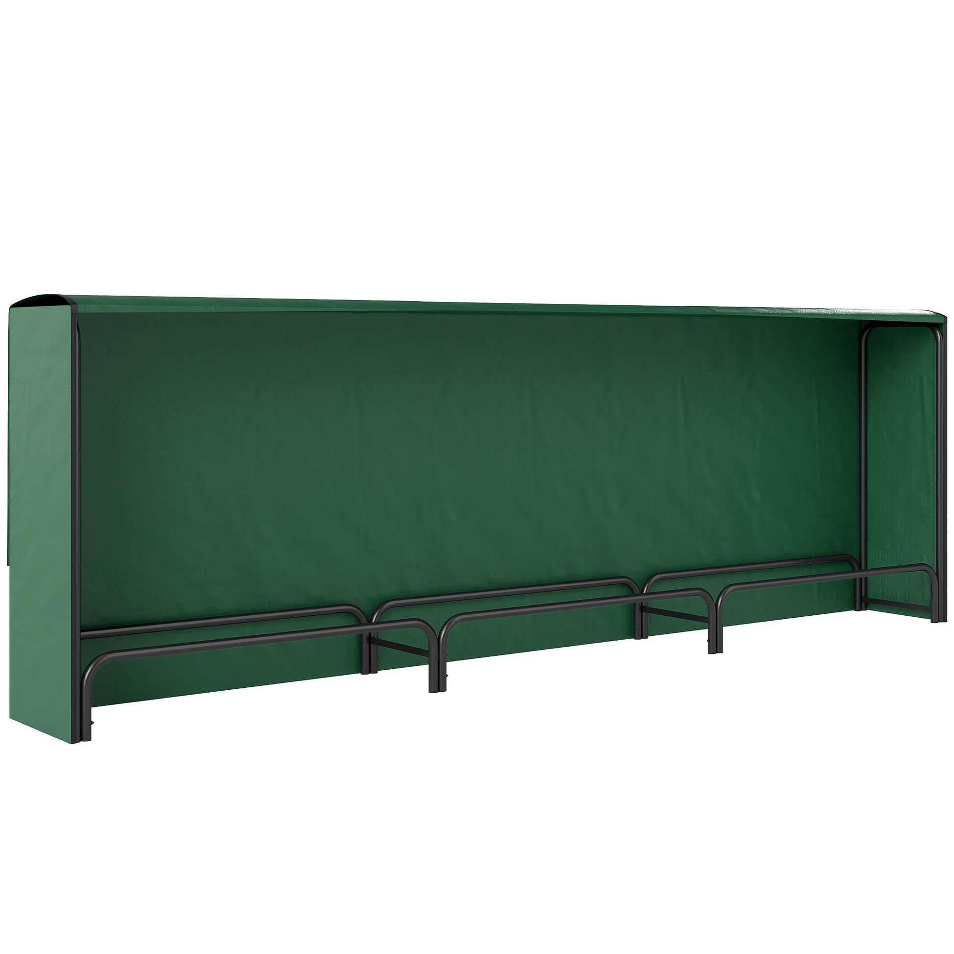 Photo of Outsunny Firewood Rack with Waterproof Cover, Heavy Duty Metal Log Store Indoors, Log Storage Holder for Outdoor Indoor Fireplace, 300 x 36 x 99 cm, Dark Green in Green colour on a white background