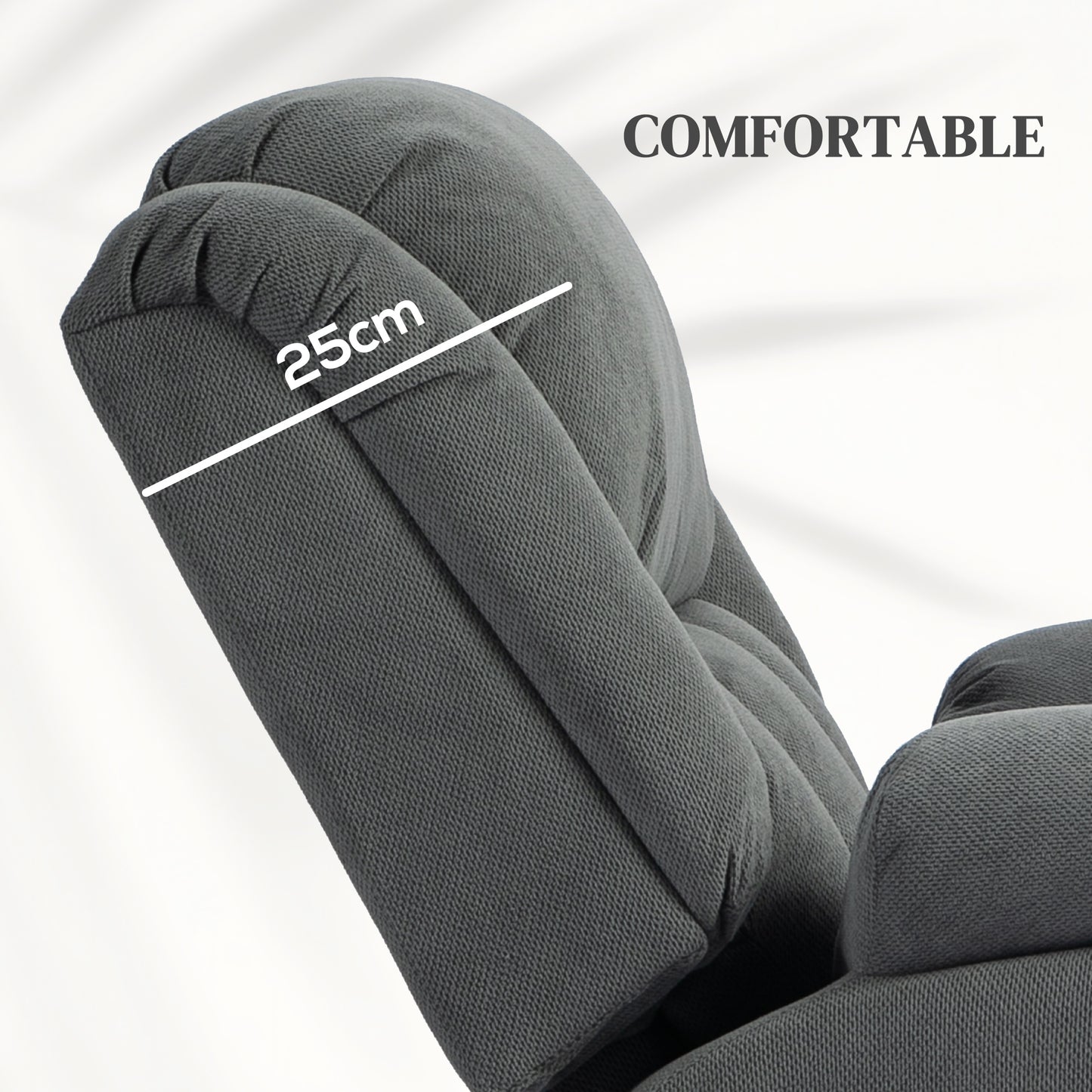 HOMCOM Recliner Armchair Lift Chair, Electric Recliner Chair with Vibration Massage and Heat, Wide Seat, USB Port, Grey