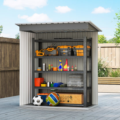 Outsunny garden shed with open front and storage shelves
