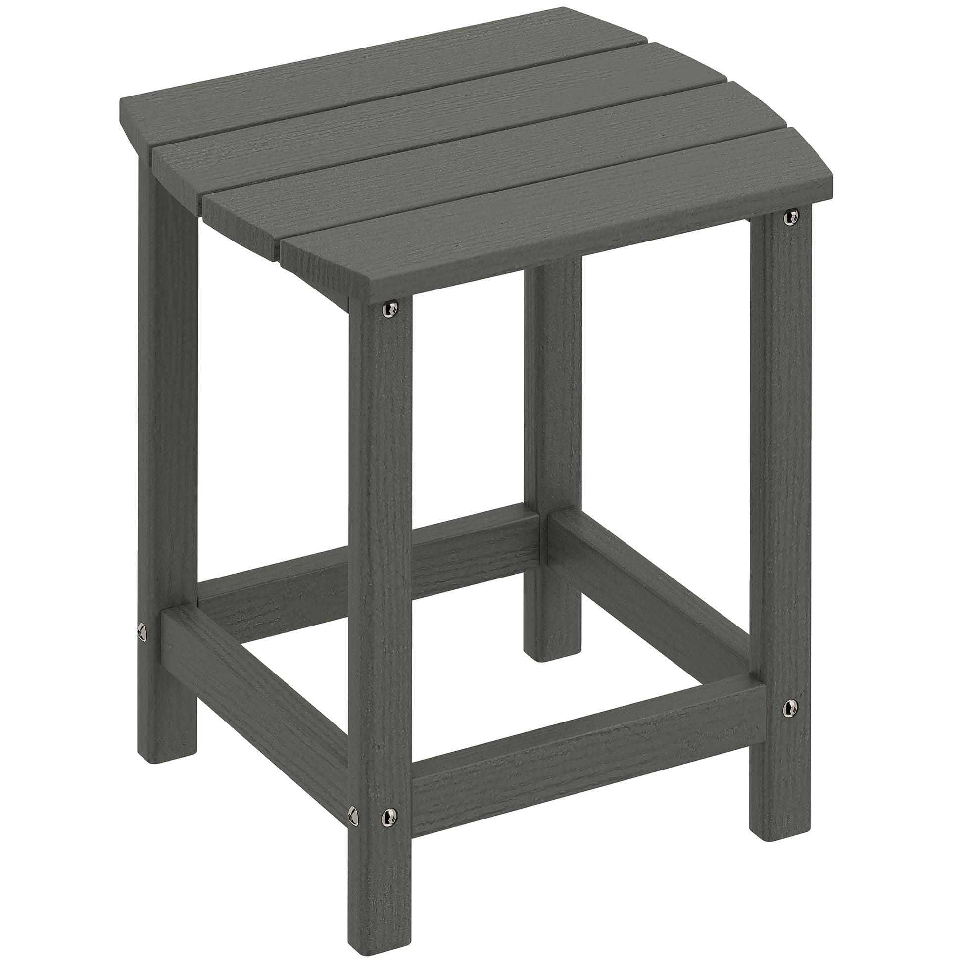 Photo of Outsunny Outdoor Side Table, Garden Coffee Table, All-Weather Adirondack Side Table for Garden, Beach, Indoor Outdoor, Grey in Grey colour on a white background