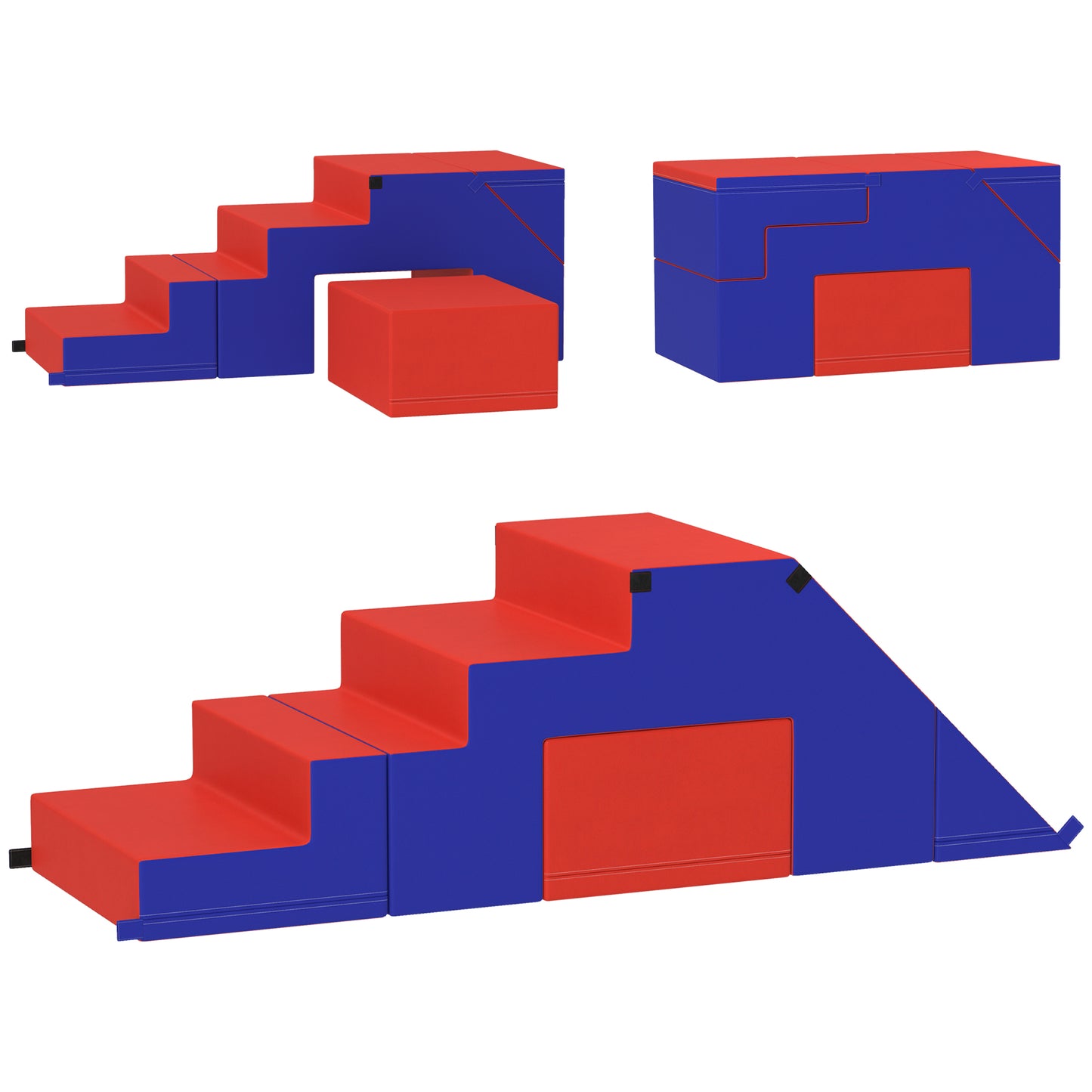 Photo of HOMCOM 2-piece Soft Play Set, Baby Foam Climber Block for Toddler 1-3 Years, Dark Blue in Blue colour on a white background