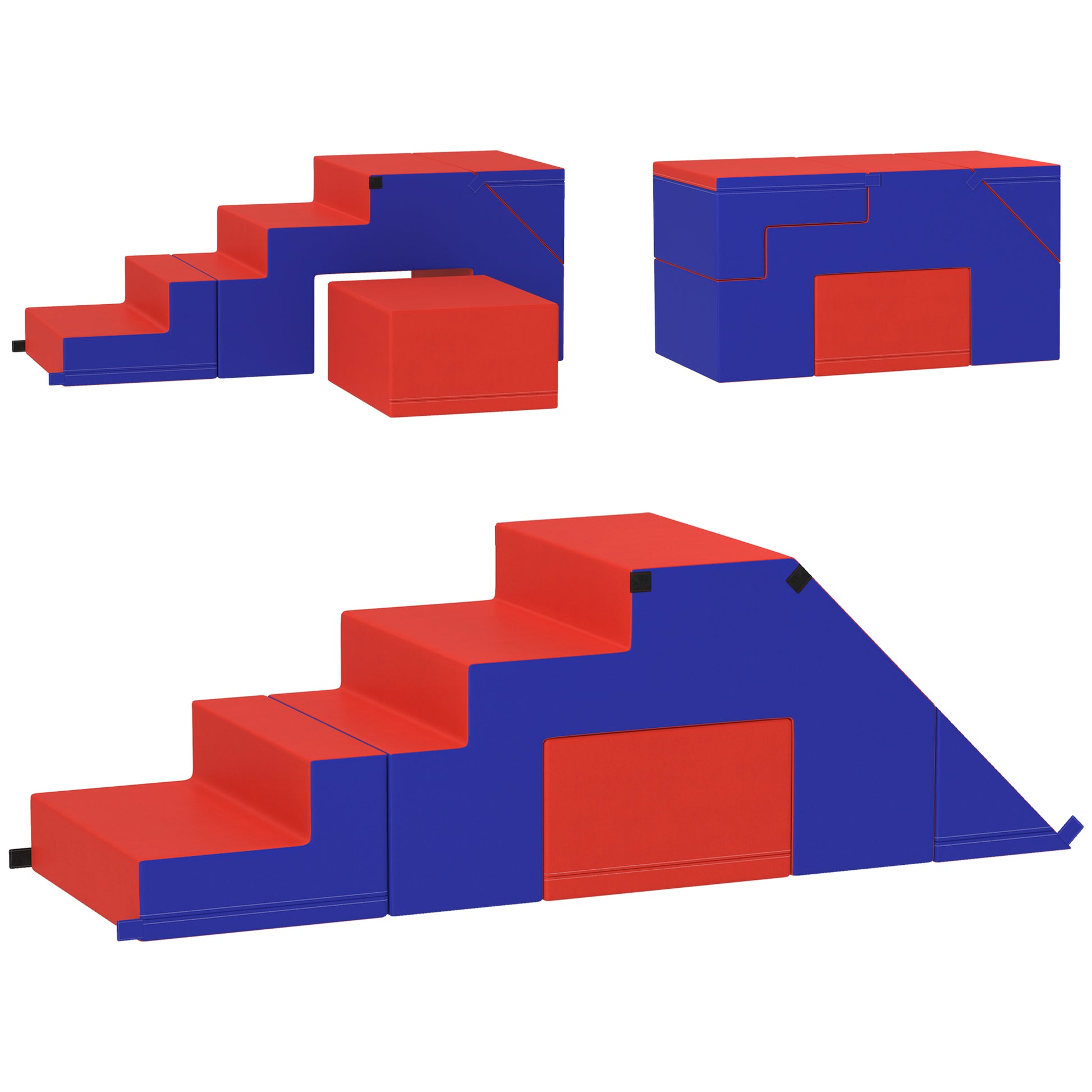 Photo of HOMCOM 2-piece Soft Play Set, Baby Foam Climber Block for Toddler 1-3 Years, Dark Blue in Blue colour on a white background