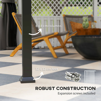 Outsunny gazebo support column and wide foot plate with expansion screws