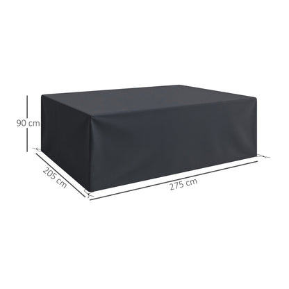 Outsunny black furniture cover, 275 cm long, 205 cm wide and 90 cm high