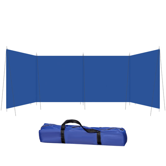 Photo of Outsunny Camping Windbreak, Foldable Portable Wind Blocker w/ Carry Bag and Steel Poles, Beach Sun Screen Shelter Privacy Wall, 620cm x 150cm in 150cm colour on a white background