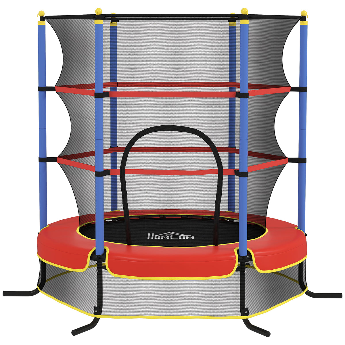 Photo of HOMCOM Kids Trampoline, with Safety Net, for Ages 3-10 Years in Years colour on a white background