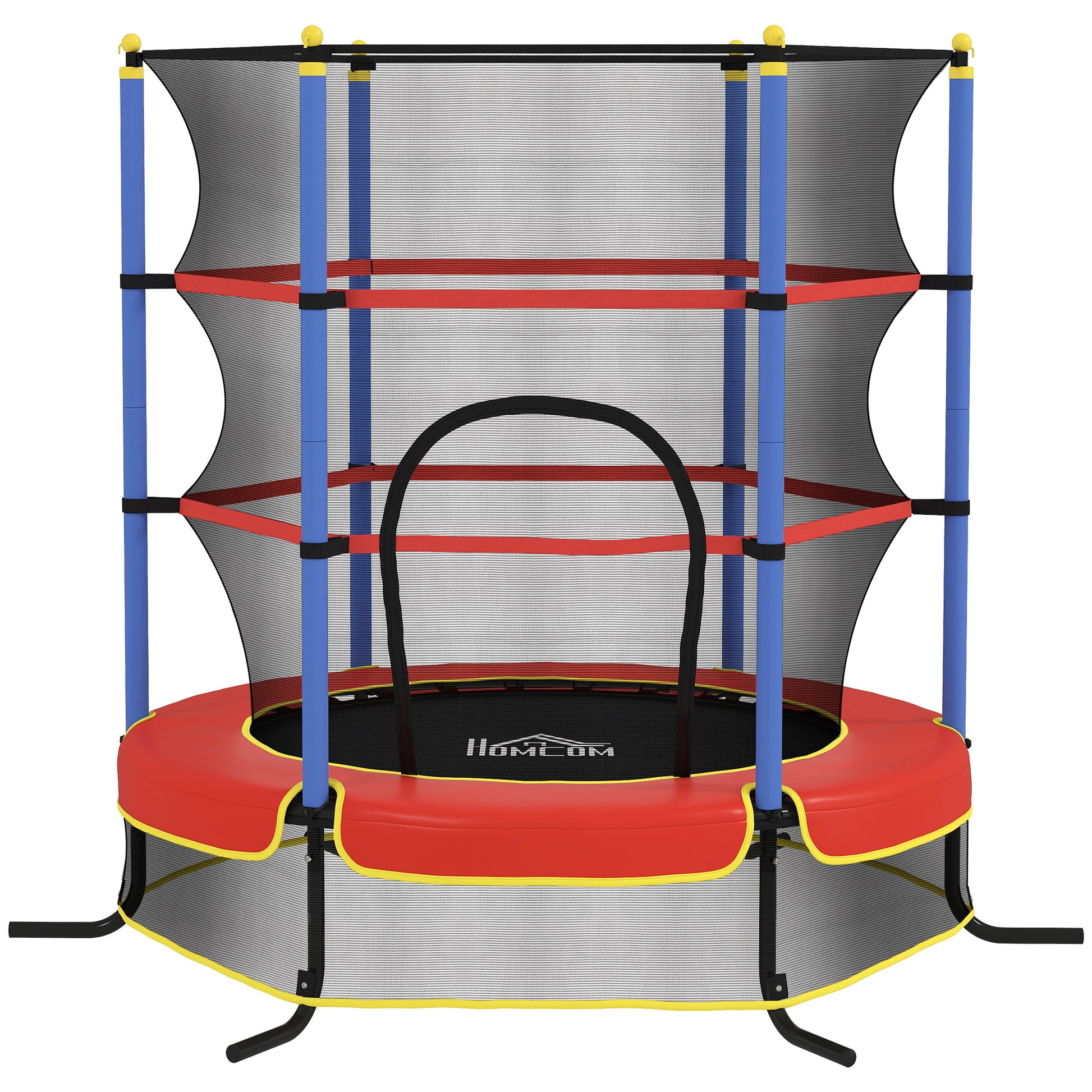 Photo of HOMCOM Kids Trampoline, with Safety Net, for Ages 3-10 Years in Years colour on a white background