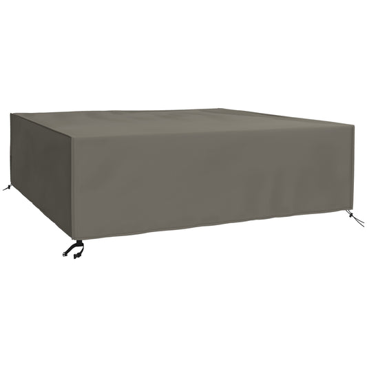 Photo of Outsunny Large Square Patio Garden Furniture Set Cover 600D Oxford Waterproof, 230 x 230 x 70cm, Grey in Grey colour on a white background