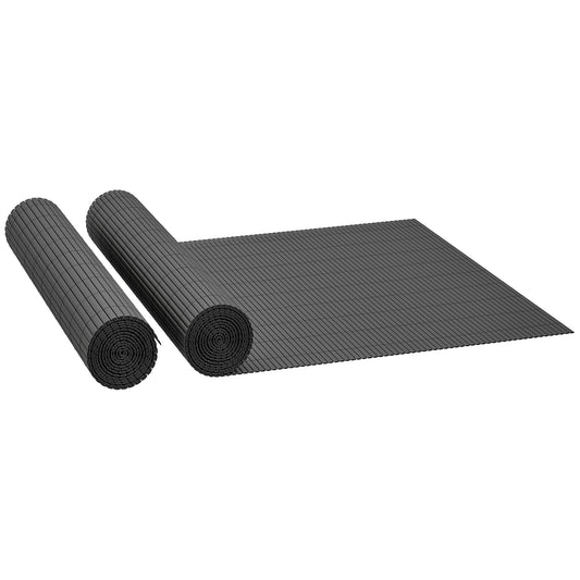 Photo of Outsunny 2Pcs Plastic Privacy Screening Fence, 1m x 5 m Waterproof Windbreak Fence, Dark Grey in Grey colour on a white background