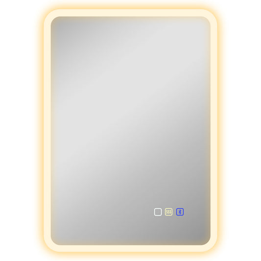 Photo of HOMCOM 70 x 50cm LED Bathroom Mirror, with Bluetooth - Silver Tone in Tone colour on a white background
