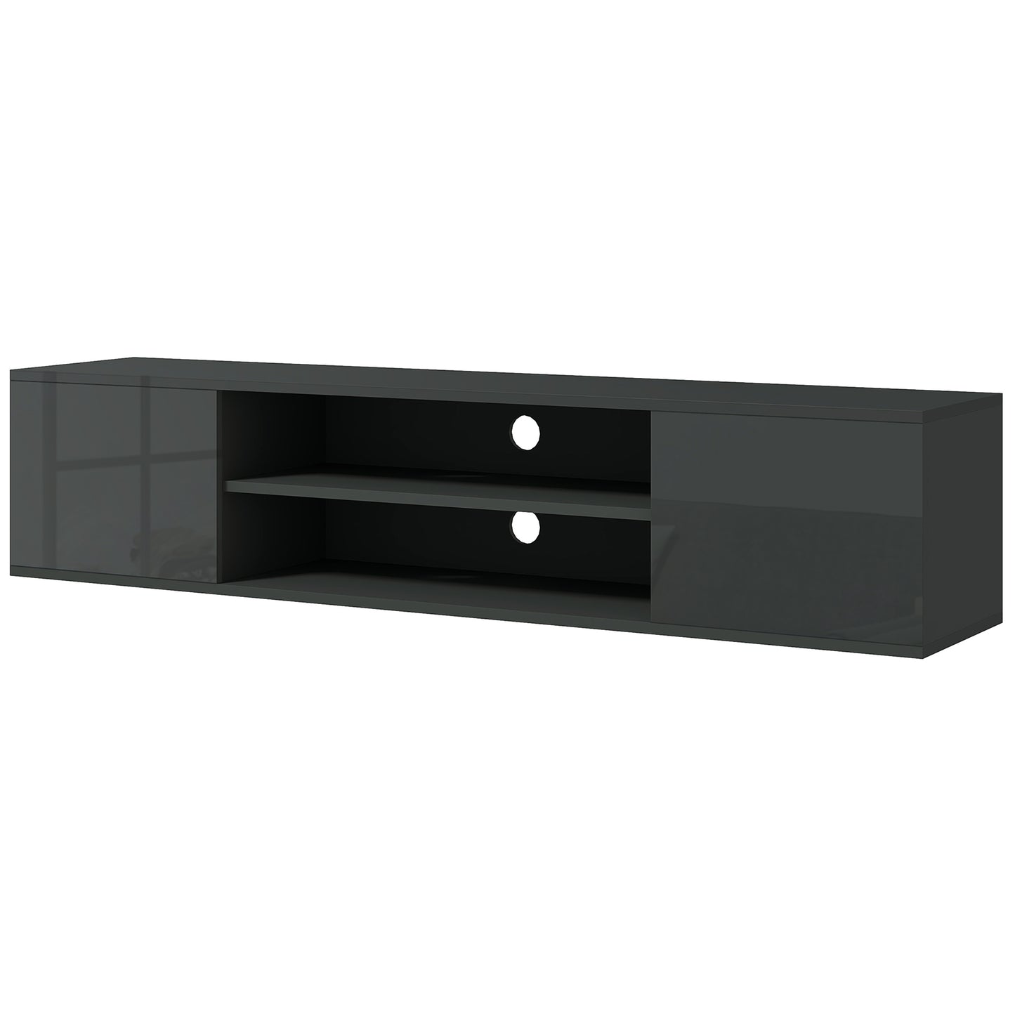 Photo of HOMCOM Floating TV Stand Cabinet for TVs up to 60", Wall Mounted TV Unit, Grey in Grey colour on a white background