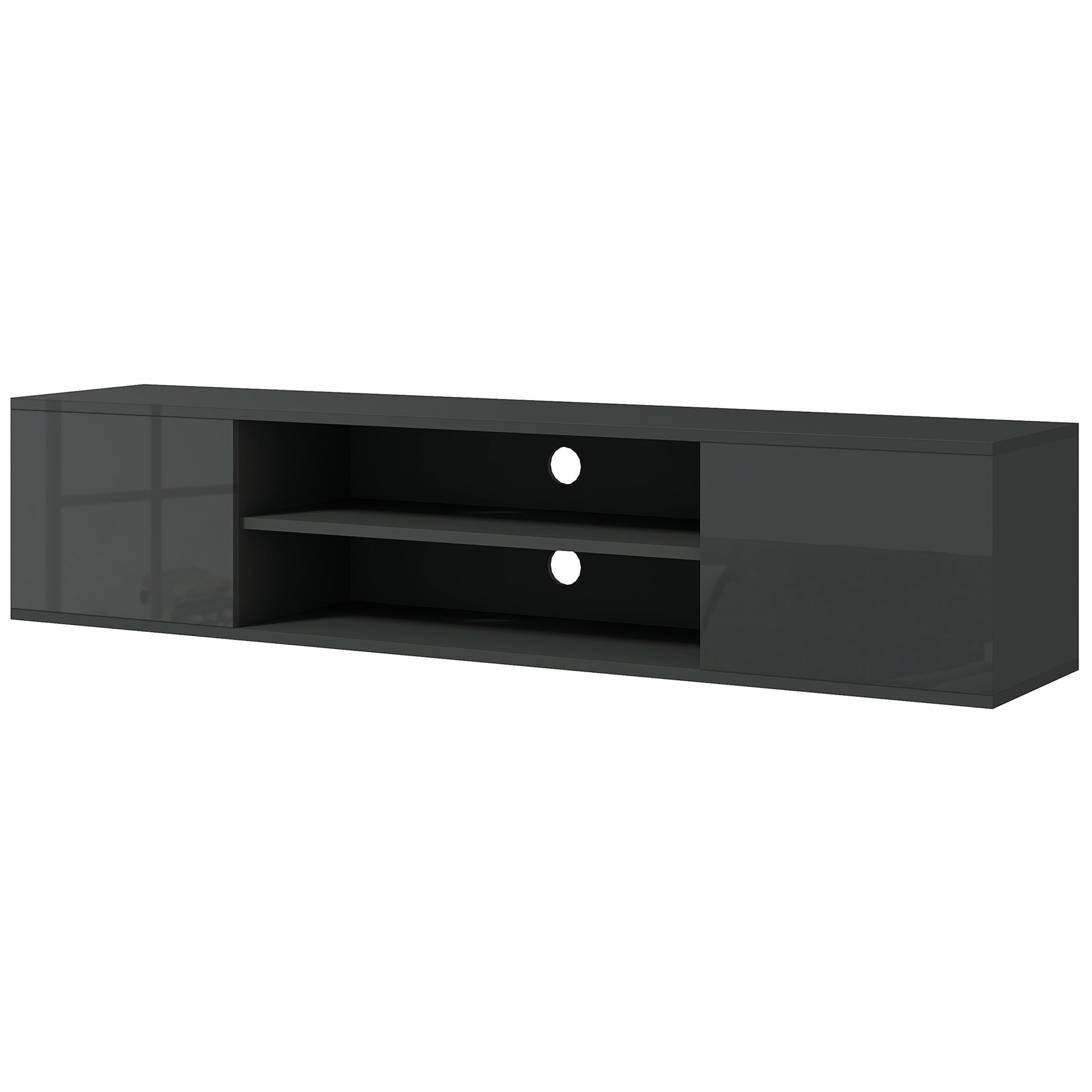 Photo of HOMCOM Floating TV Stand Cabinet for TVs up to 60", Wall Mounted TV Unit, Grey in Grey colour on a white background