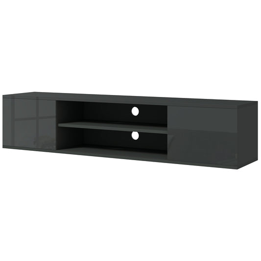 Photo of HOMCOM Floating TV Stand Cabinet for TVs up to 60", Wall Mounted TV Unit, Grey in Grey colour on a white background