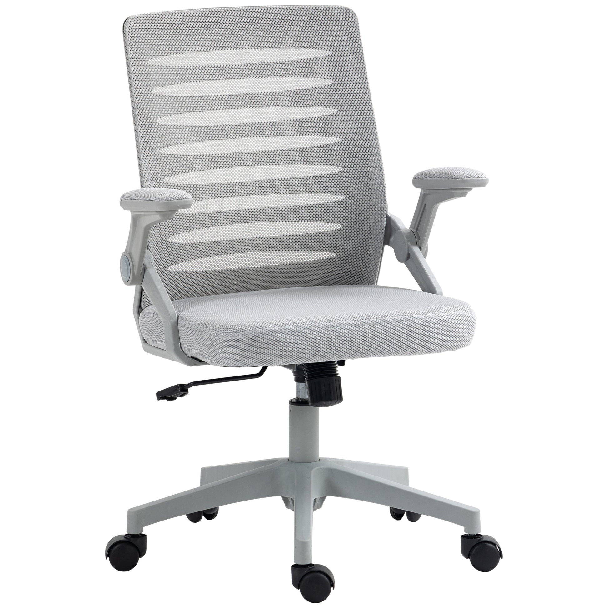 Photo of Vinsetto 44-53.5cm Adjustable Height Work Chair, with Mesh Back - Grey in Grey colour on a white background