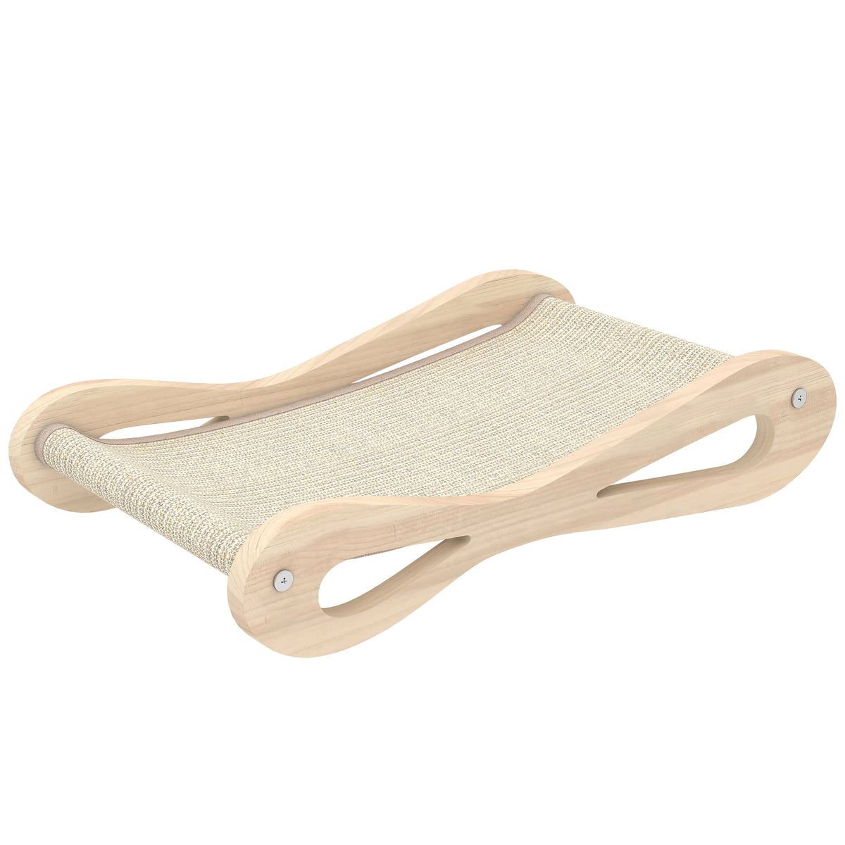 Photo of PawHut 2 in 1 Sisal Cat Scratcher Bed Cat Scratching Board and Lounger 60 x 35 x 13 cm Cream White in White colour on a white background