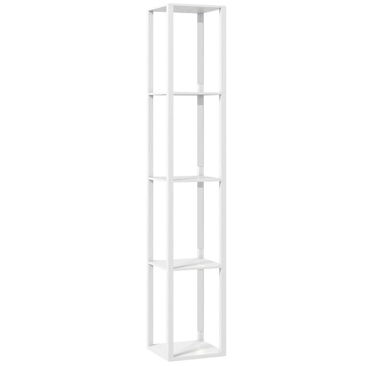 Photo of HOMCOM Floor Lamp with Shelves and 3 Brightness Levels - White in White colour on a white background