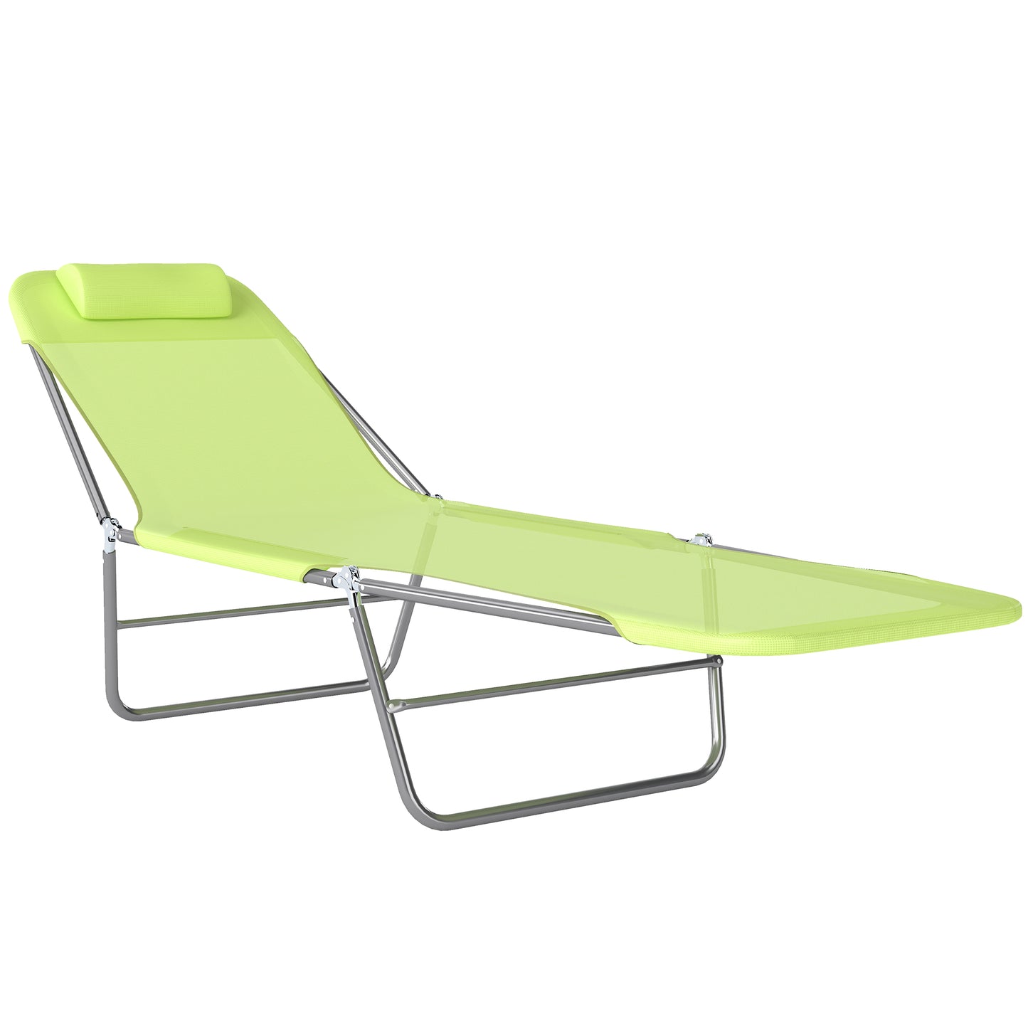 Photo of Outsunny Single Folding Sun Lounger - Green in Green colour on a white background