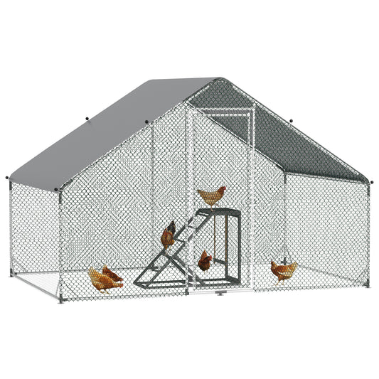 Photo of PawHut Walk In Chicken Run with Chicken Activity Shelf and Cover, 3 x 2 x 2m in 2m colour on a white background