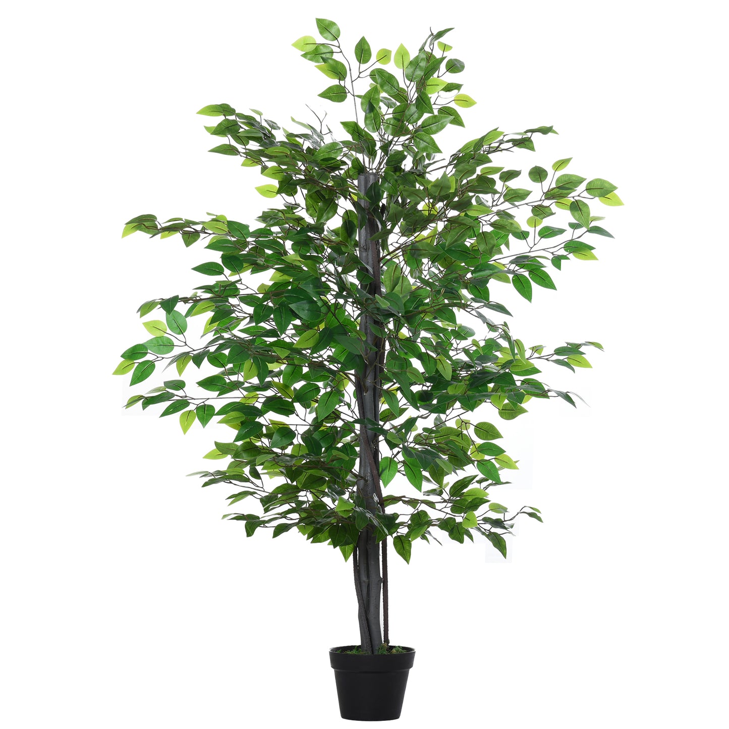 Photo of Outsunny Artificial Tree White Rose Floral in Pot, Fake Plant for Home Indoor Decor, 90cm, Purple in Purple colour on a white background