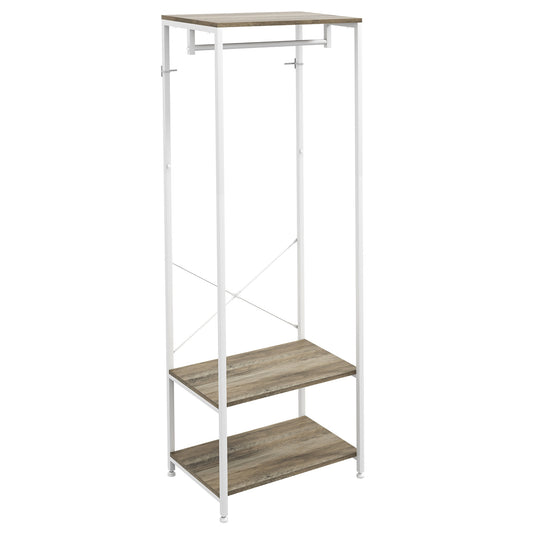 Photo of HOMCOM Hallway Coat Rack and Shoe Bench Tree - Grey in Grey colour on a white background