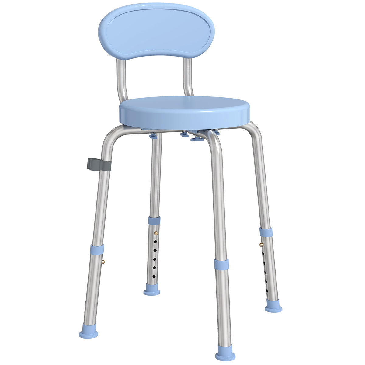 Photo of HOMCOM 360° Swivel Shower Stool with Aluminium Frame, 5-Level Adjustable Height, Backrest, Non-Slip Shower Chair for Elderly in Elderly colour on a white background