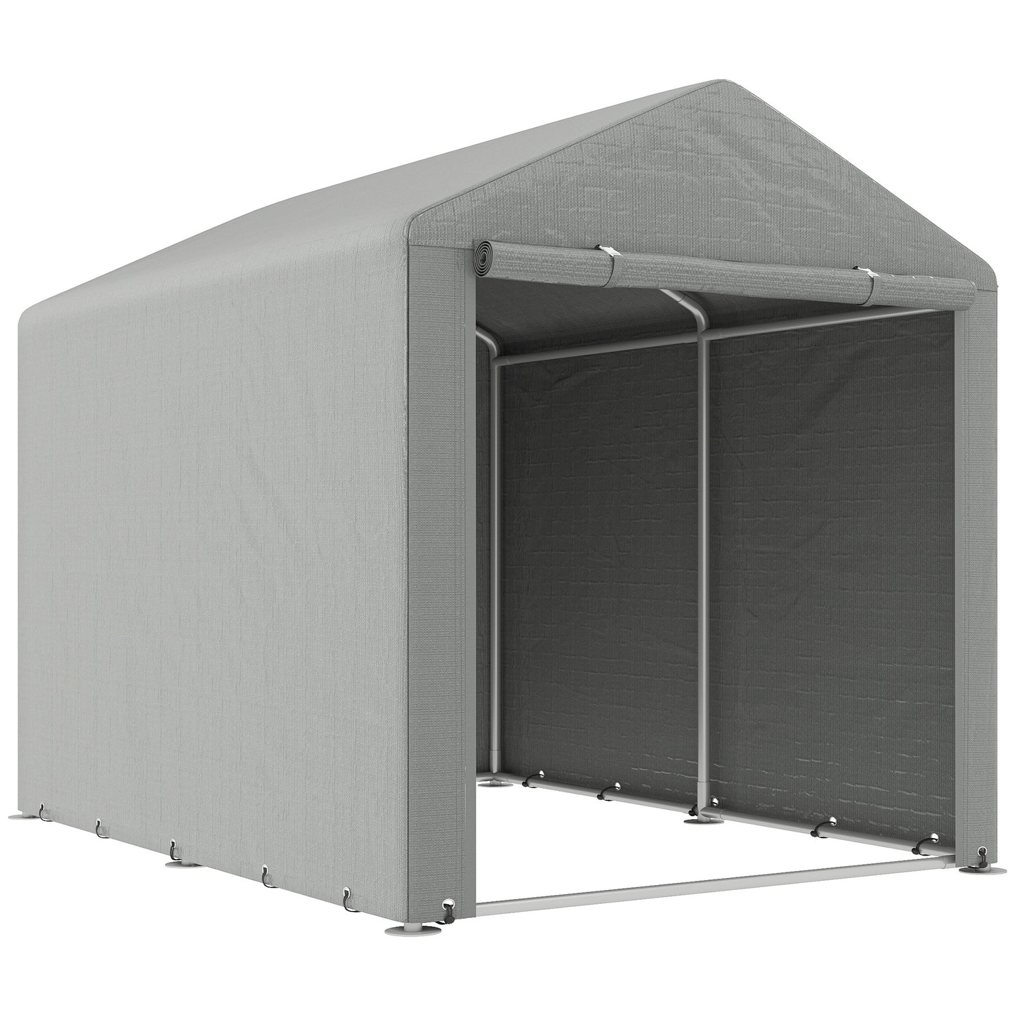 Photo of Outsunny 2.2 x 1.6 m Outdoor Storage Tent, with Accessories - Light Grey in Grey colour on a white background
