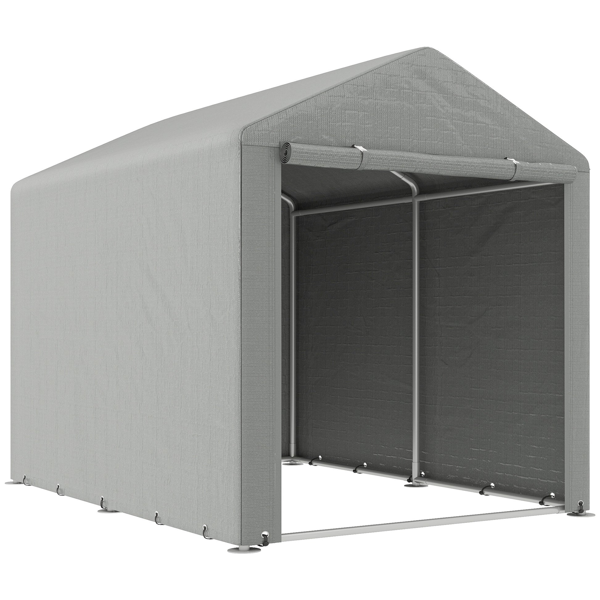 Photo of Outsunny 2.2 x 1.6 m Outdoor Storage Tent, with Accessories - Light Grey in Grey colour on a white background