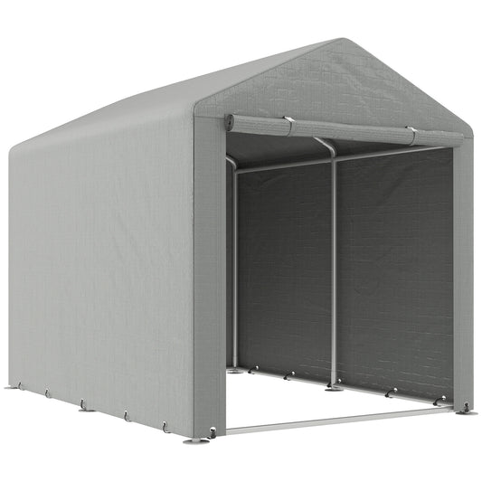 Photo of Outsunny 2.2 x 1.6 m Outdoor Storage Tent, with Accessories - Light Grey in Grey colour on a white background