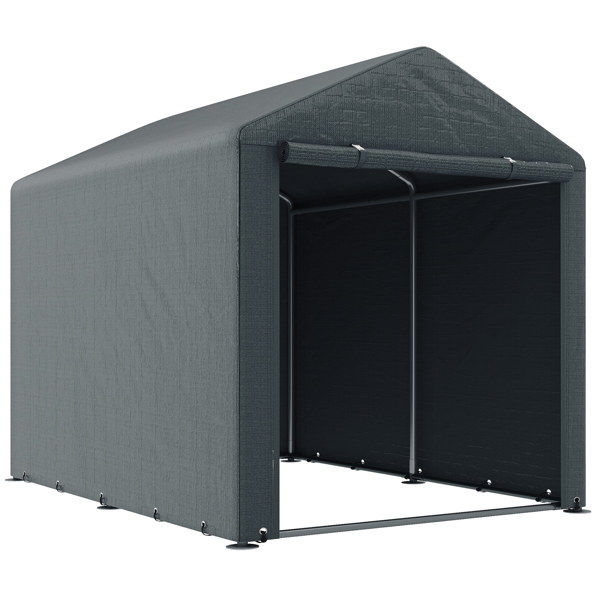 Photo of Outsunny 2.2 x 1.6 m Outdoor Storage Tent, with Accessories - Dark Grey in Grey colour on a white background