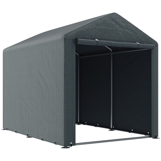 Photo of Outsunny 2.2 x 1.6 m Outdoor Storage Tent, with Accessories - Dark Grey in Grey colour on a white background