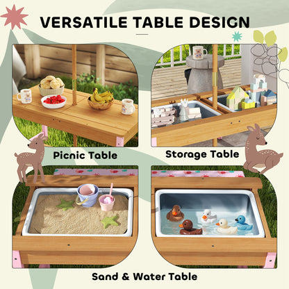 AIYAPLAY kids table with removable bins for sand and water play or tabletop storage