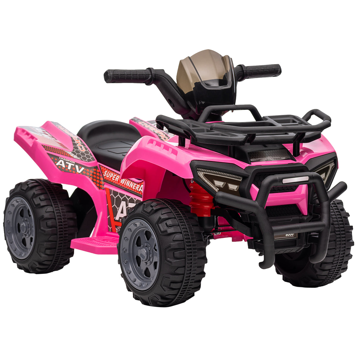Photo of HOMCOM 6V Kids Electric Ride on Car Toddlers Quad Bike All Terrain Vehicle Toy With Music for 18-36 months Pink in Pink colour on a white background